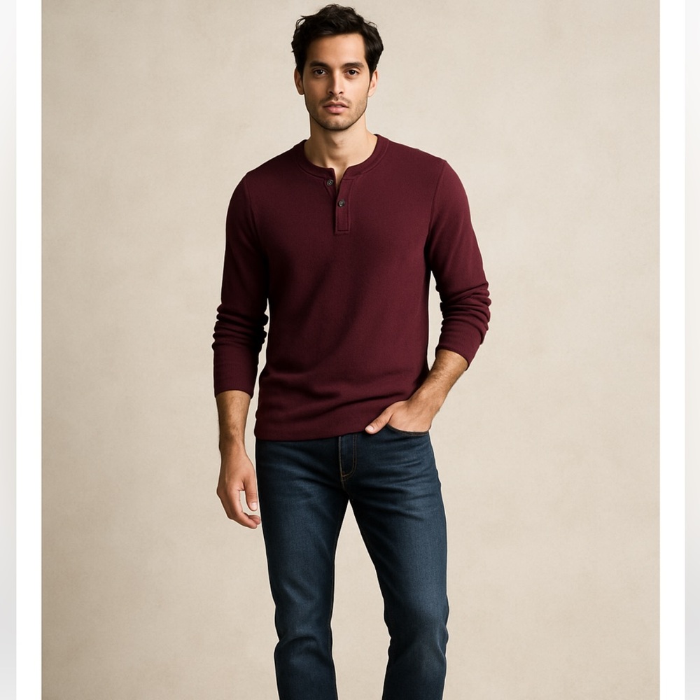 🔥NEW🔥TRAVIS MATHEW Sz XL Henley waffle knit NWOT Price Firm!
